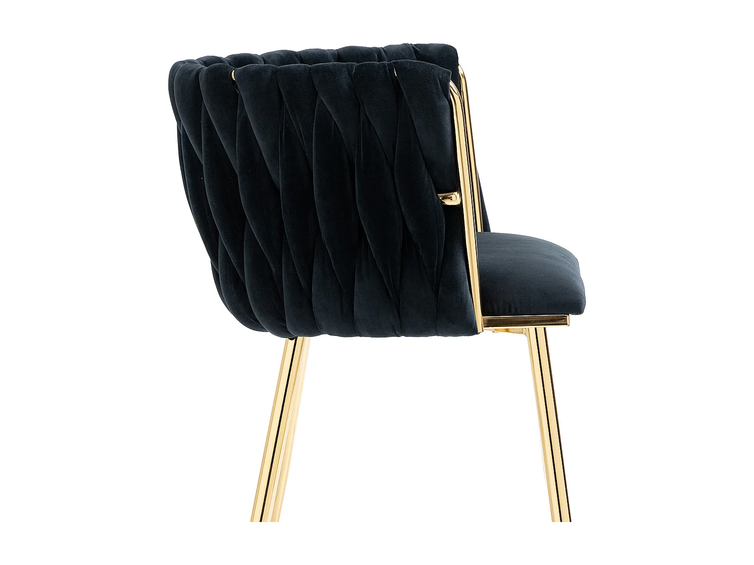 Lot de 2 chaises en velours et métal doré - Noir