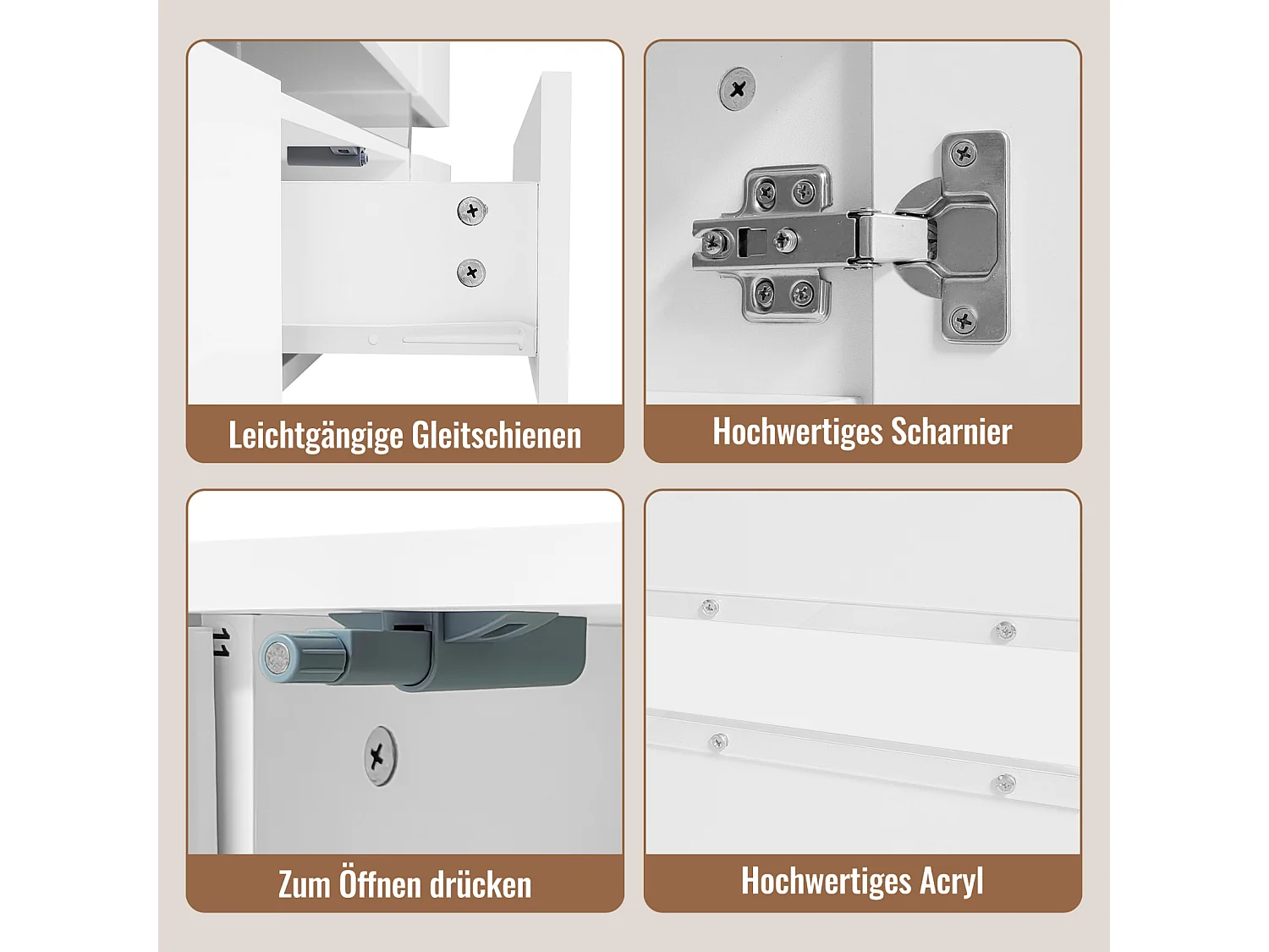 Armoire de télévision haute brillance blanche moderne, 160x39x45 cm, avec éclairage LED, 2 portes, 1 tiroir, coffre ouvert, adapté à la télévision de 70 pouces