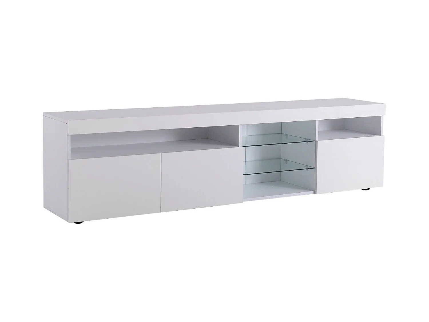 Armoire TV moderne blanc, panneau lumineux, éclairage LED variable, salon et salle à manger 180cm