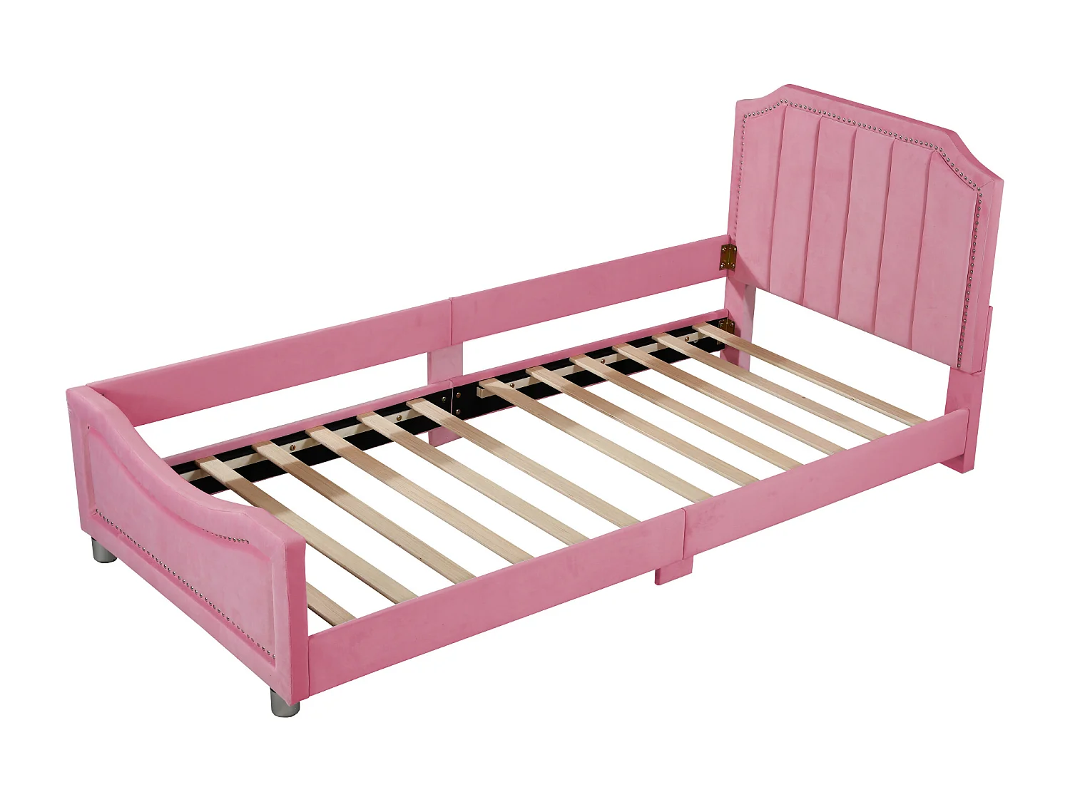 Lit d'enfant lit rembourré 90 * 200cm canapé - lit cadre de lit flanelle multifonctionnel avec dossier accoudoirs de lit rembourré parent