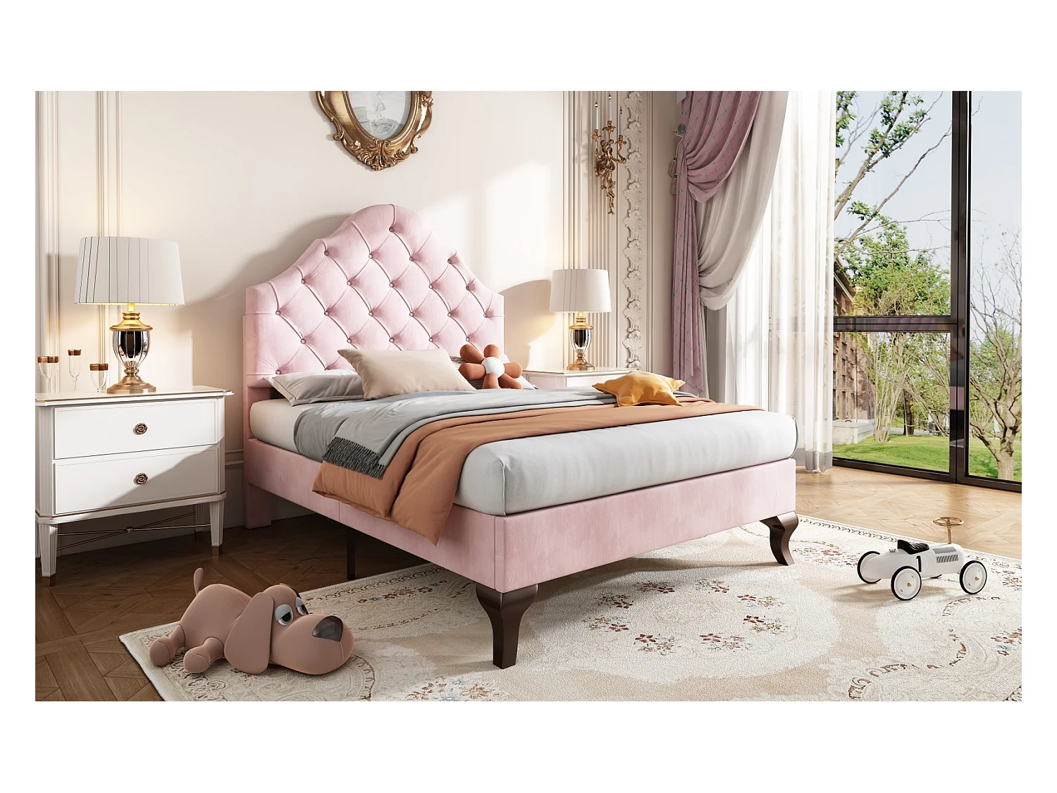 Lit rembourré 90 * 200 avec cadre à lattes et tête de lit, lit rembourré avec tête de lit réglable en hauteur, lit pour adolescents, lit simple