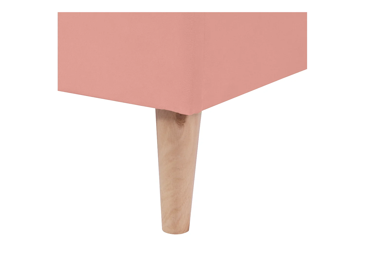 Lit enfant 140x200cm avec tête de lit réglable, sommier à lattes, velours, rose, sans matelas