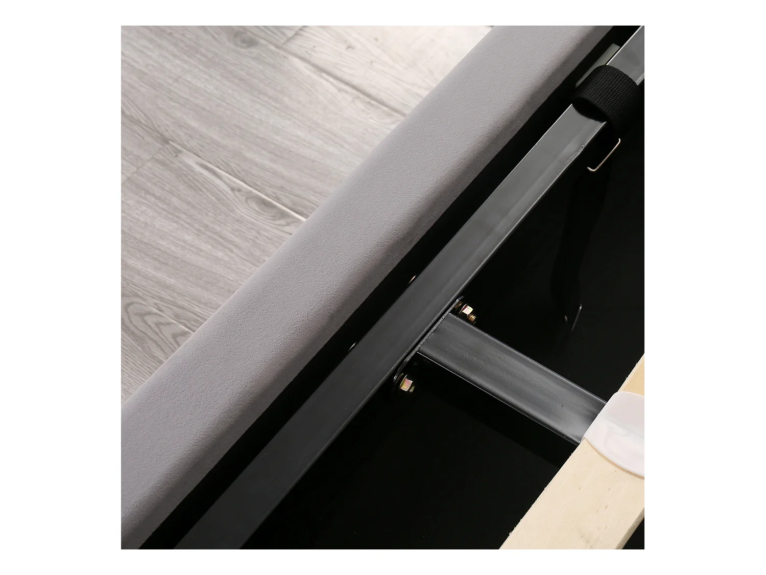 Lit rembourré en forme d'oreille,velours,Lit double,140*190,Lit fonctionnel hydraulique avec sommier à lattes et espace de rangement,Gris