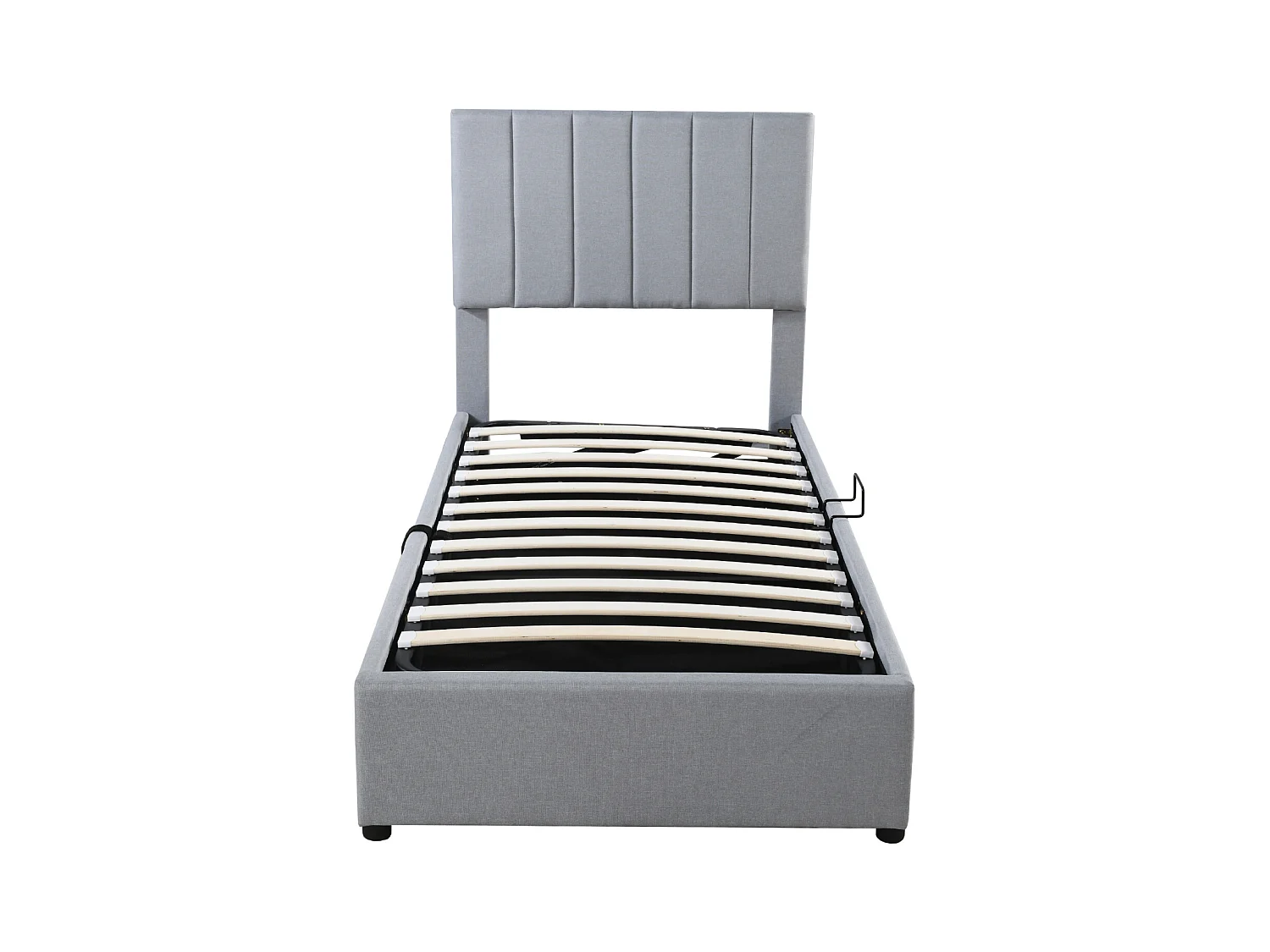 Lit enfant lit rembourré 90x200 cm, lit de rangement hydraulique, lit mezzanine en lin skinphile, gris