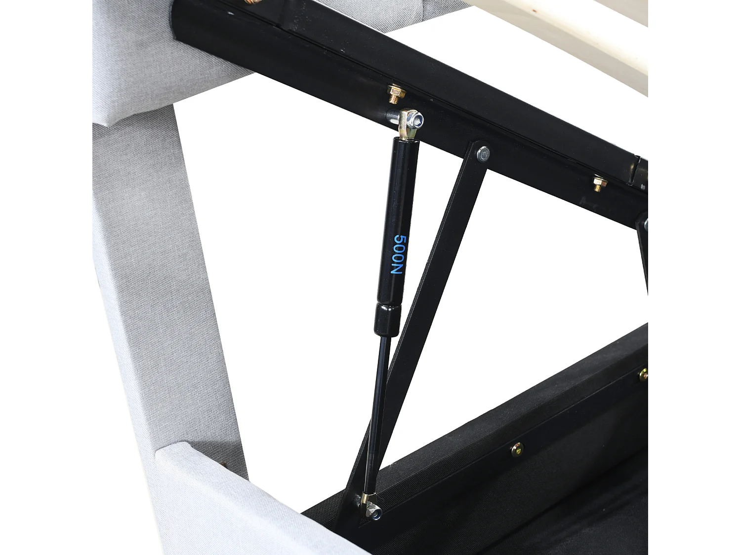 Lit enfant lit rembourré 90x200 cm, lit de rangement hydraulique, lit mezzanine en lin skinphile, gris