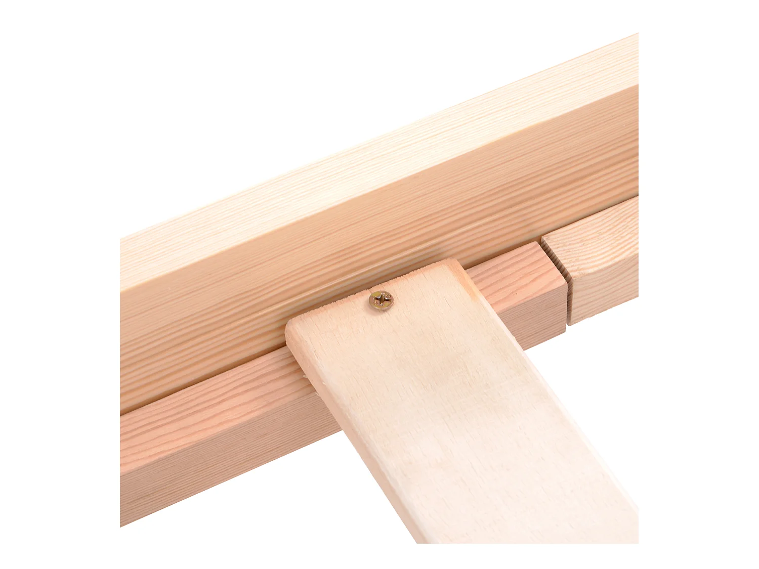 Lit futon en bois massif lit naturel en bois massif avec tête de lit et cadre à lattes, naturel (200x140cm)