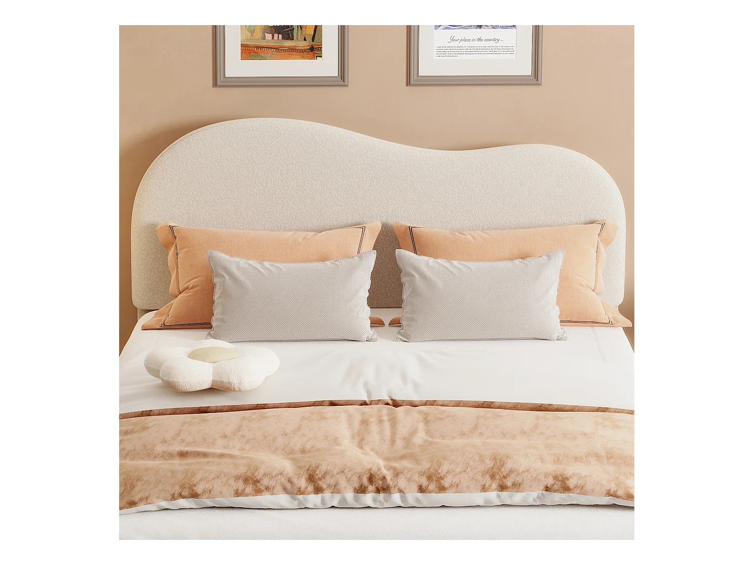 Lit coffre adulte 140x200 cm blanc avec tête de lit réglable, imitation polaire, sommier à lattes, sans matelas