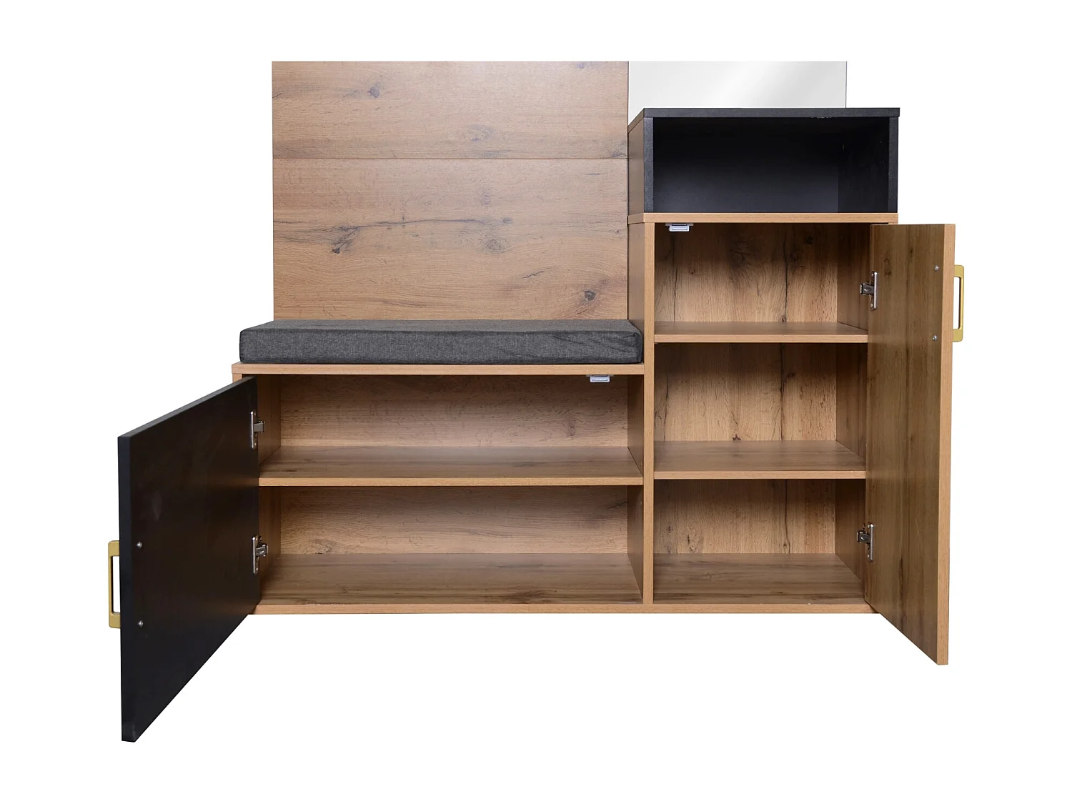 Garde-robe-Set,mit 4 Kleiderhaken, Spiegel, armoire à chaussures, garde-robe murale, dépôt supérieur, Flurgarderobe Sitzbank.