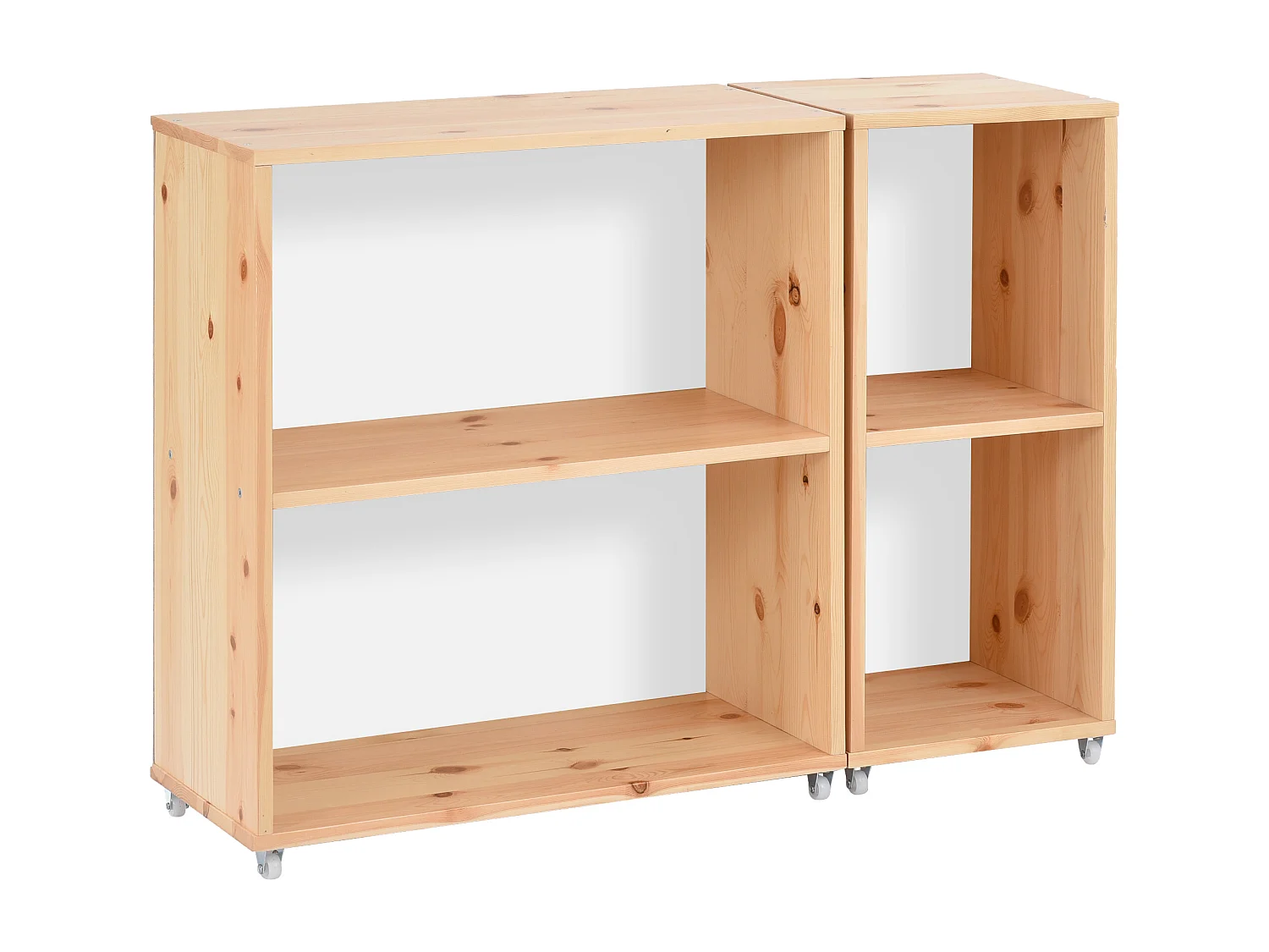 Lit mi hauteur enfant 90x200cm, avec sécurité, escalier et Etagère, bois,natuerel et blanc, sans matelas