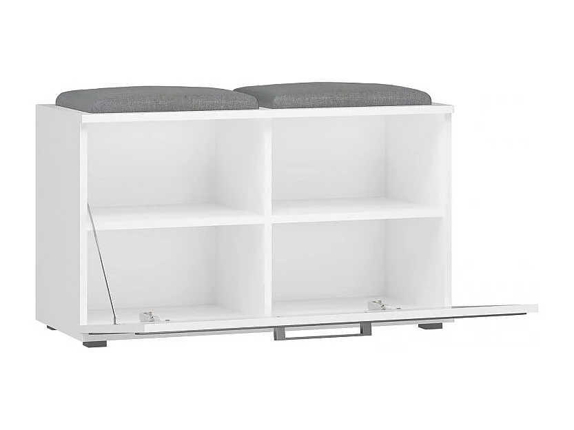 Szafka Opal | Biała | 85x35x45 cm | Szafka na buty z siedziskiem