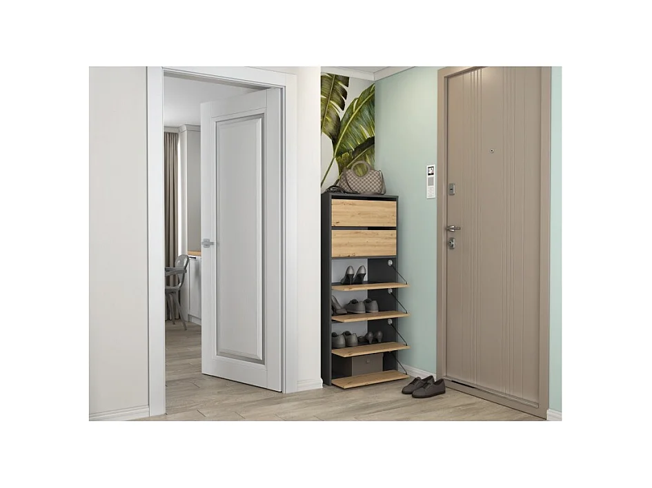 Armoire à chaussures MODO 1 - ANTHRACITE/ARTISAN