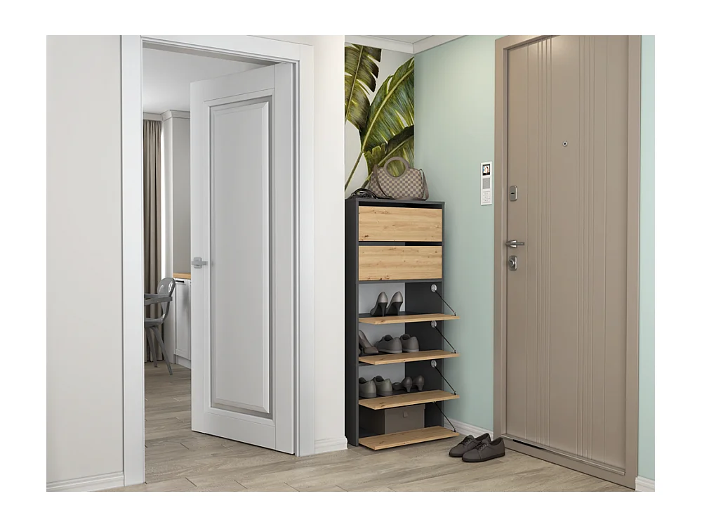 Armoire à chaussures MODO 1 - ANTHRACITE/ARTISAN