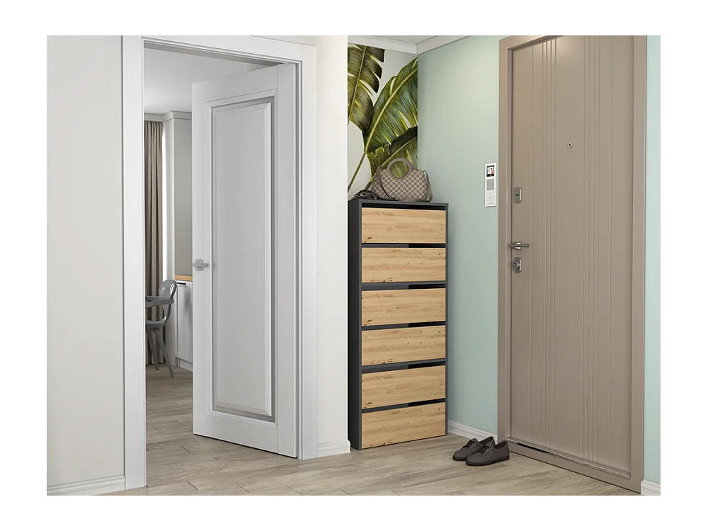 Armoire à chaussures MODO 1 - ANTHRACITE/ARTISAN