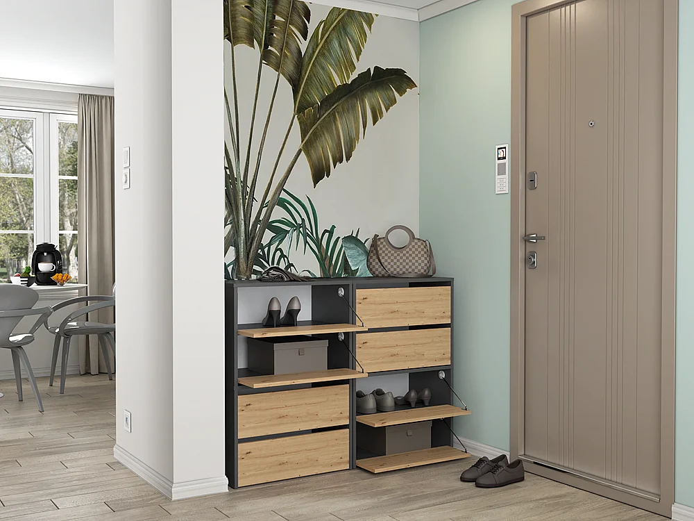 Armoire à chaussures MODO 1 - ANTHRACITE/ARTISAN