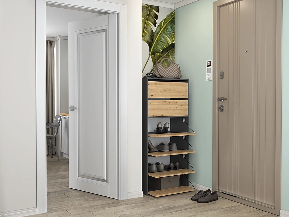 Armoire à chaussures MODO 1 - ANTHRACITE/ARTISAN