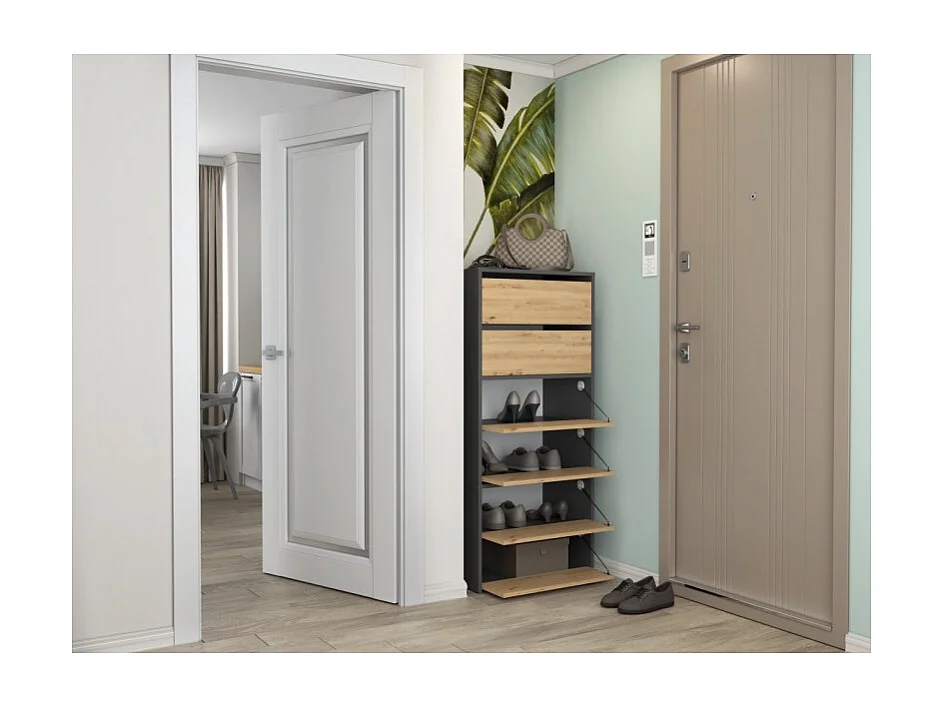 Armoire à chaussures MODO 1 - ANTHRACITE/ARTISAN