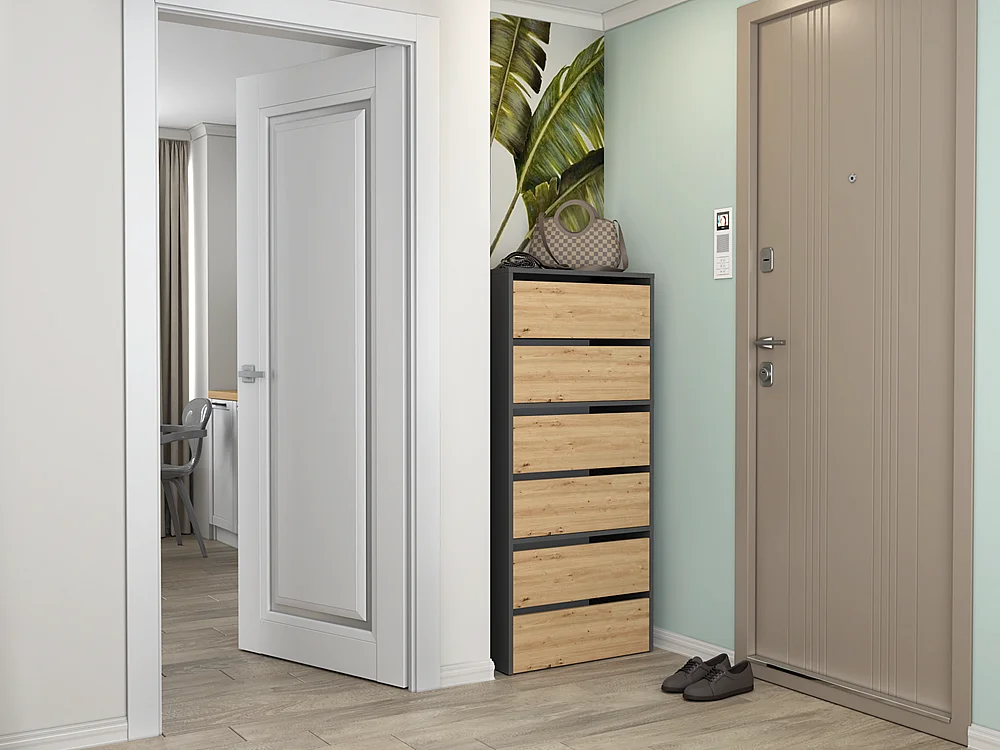 Armoire à chaussures MODO 1 - ANTHRACITE/ARTISAN