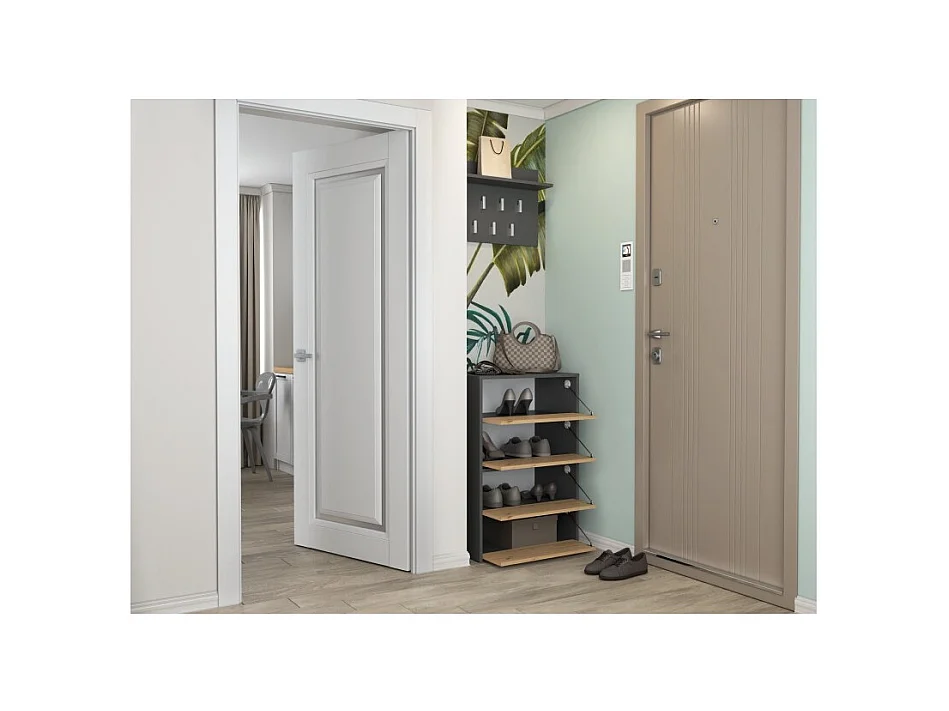 Szafka na obuwie MODO X2 | Antracyt/Artisan | 60x36x88 cm|  Szafka na obuwie 4-poziomowa