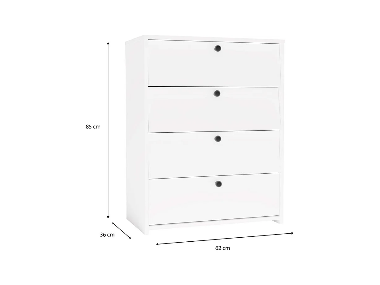 LOKA – Schuhschrank mit 4 Klappen – modernes Design – weiß