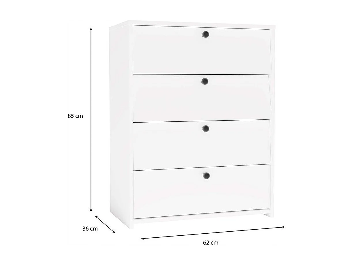 LOKA – Schuhschrank mit 4 Klappen – modernes Design – weiß