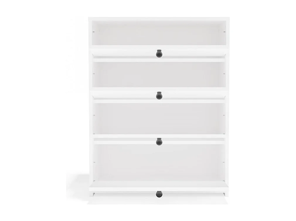 LOKA – Schuhschrank mit 4 Klappen – modernes Design – weiß