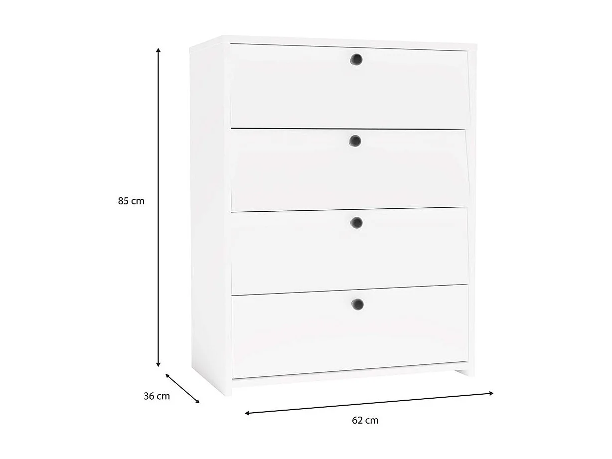 LOKA – Schuhschrank mit 4 Klappen – modernes Design – weiß