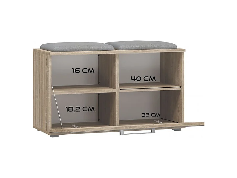 Szafka Opal | Dąb Sonoma | 85x35x45 cm |Szafka na buty z siedziskiem