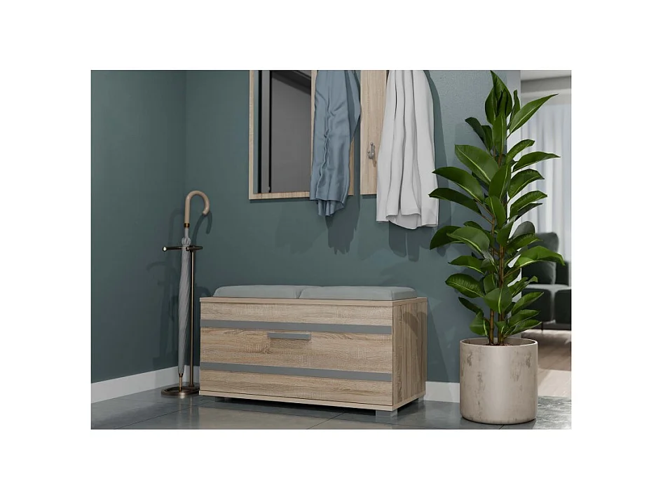 Szafka Opal | Dąb Sonoma | 85x35x45 cm |Szafka na buty z siedziskiem