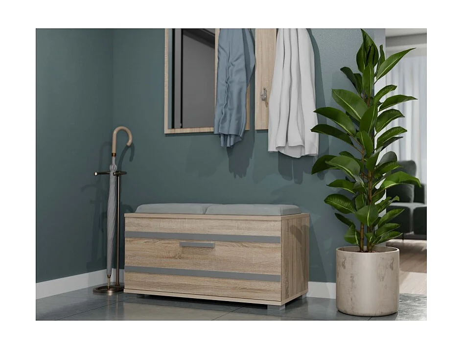 Szafka Opal | Dąb Sonoma | 85x35x45 cm |Szafka na buty z siedziskiem