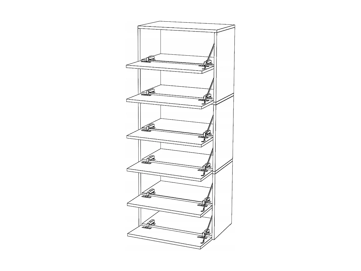 Meuble à Chaussures Étroit Noir 60x36x150cm –15 paires Étagère Rangement Entrée