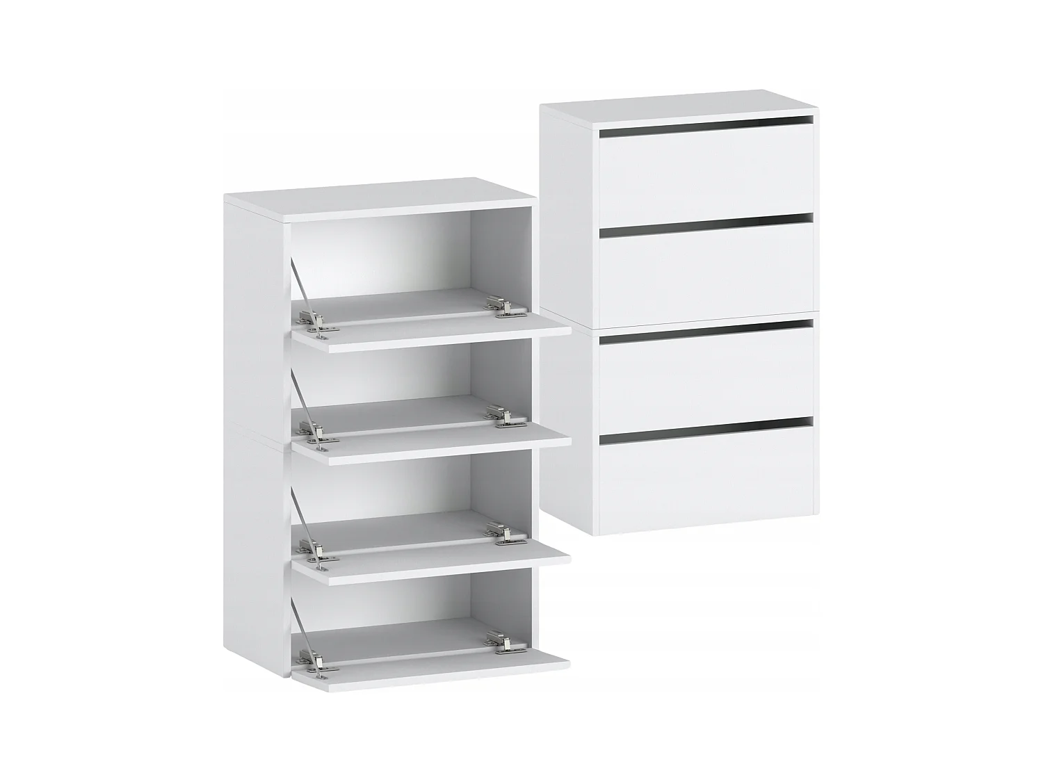 Meuble à Chaussures Blanc Mat 60x30x100cm – Étagère de Rangement Entrée Style Loft