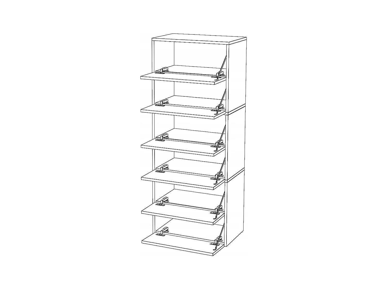 Meuble à Chaussures Étroit Chêne Wotan 60x36x150cm  15 paires – Étagère Rangement Entrée