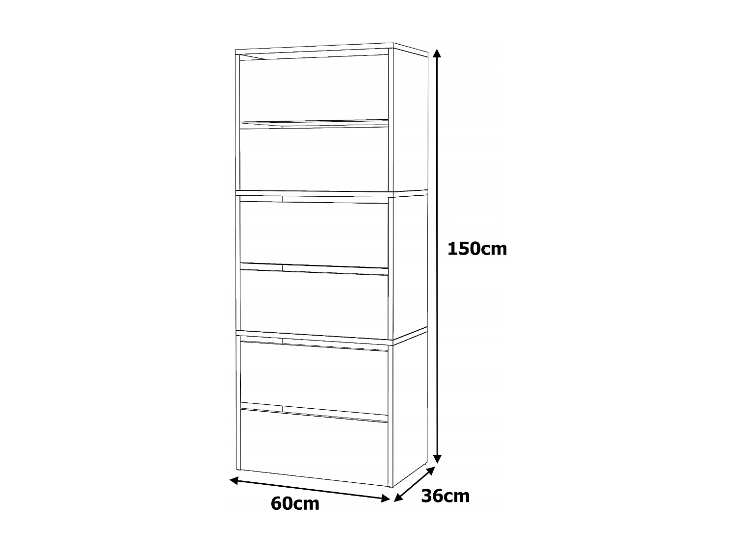 Meuble à Chaussures Étroit Chêne Wotan 60x36x150cm  15 paires – Étagère Rangement Entrée