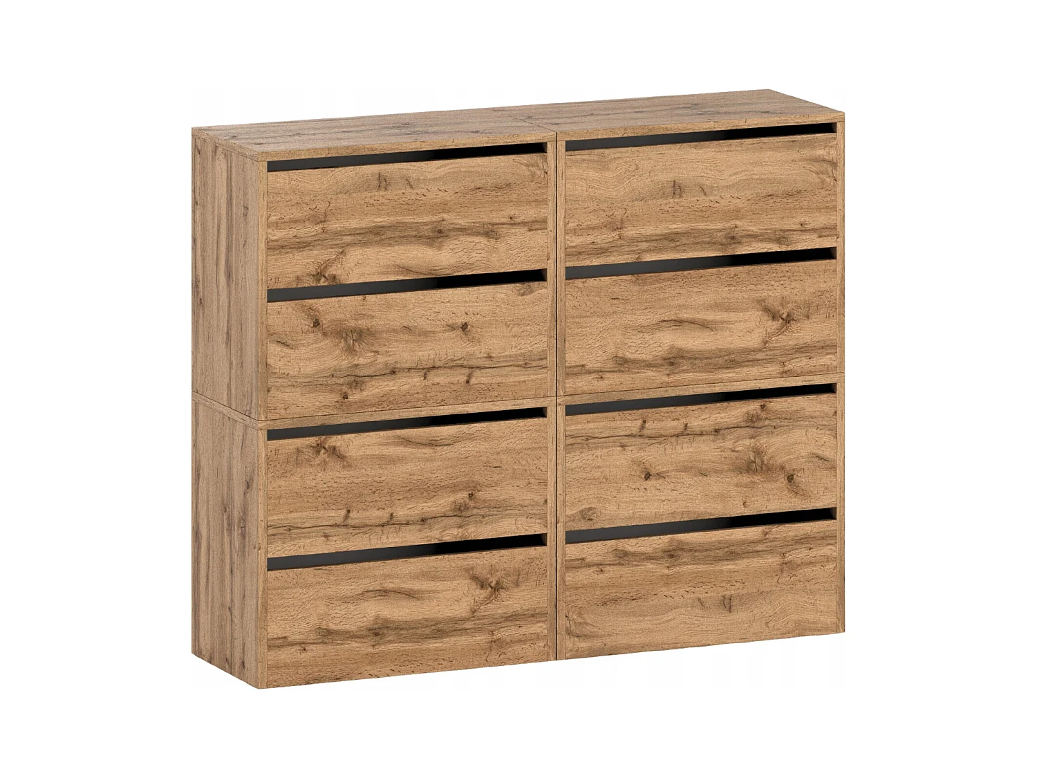 Grand Meuble à Chaussures 120x36x100 cm Chêne Wotan 20paires– Haut Rangement Étagère pour Entrée