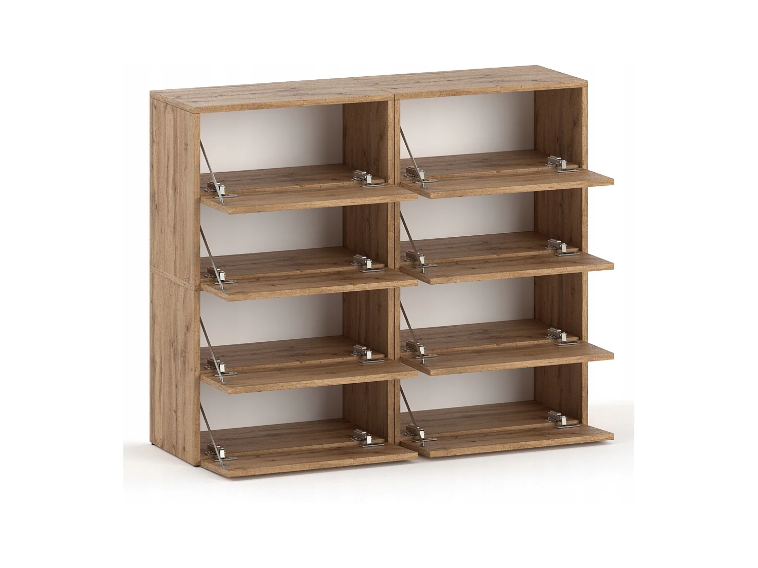 Grand Meuble à Chaussures 120x36x100 cm Chêne Wotan 20paires– Haut Rangement Étagère pour Entrée