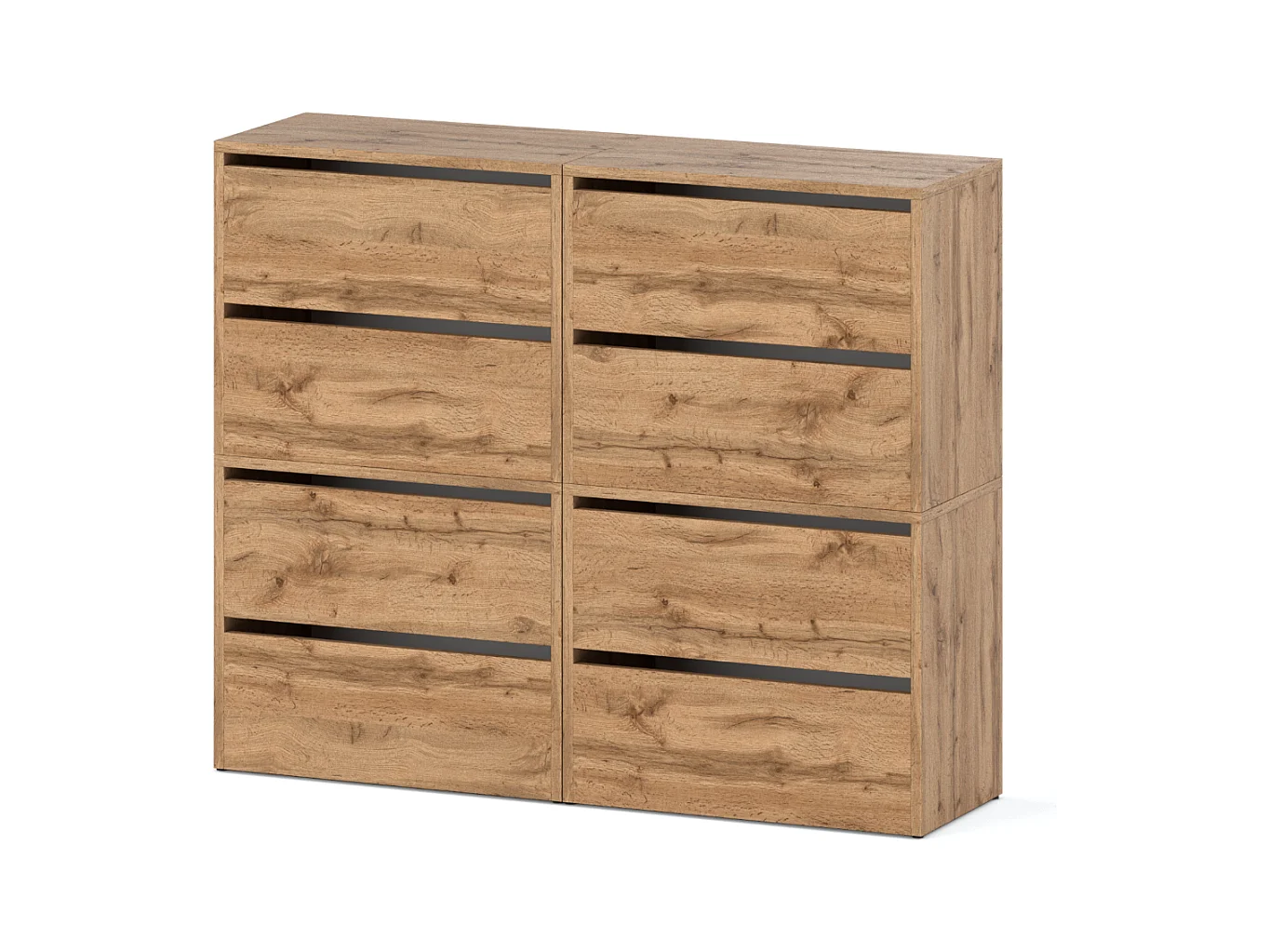 Grand Meuble à Chaussures 120x36x100 cm Chêne Wotan 20paires– Haut Rangement Étagère pour Entrée