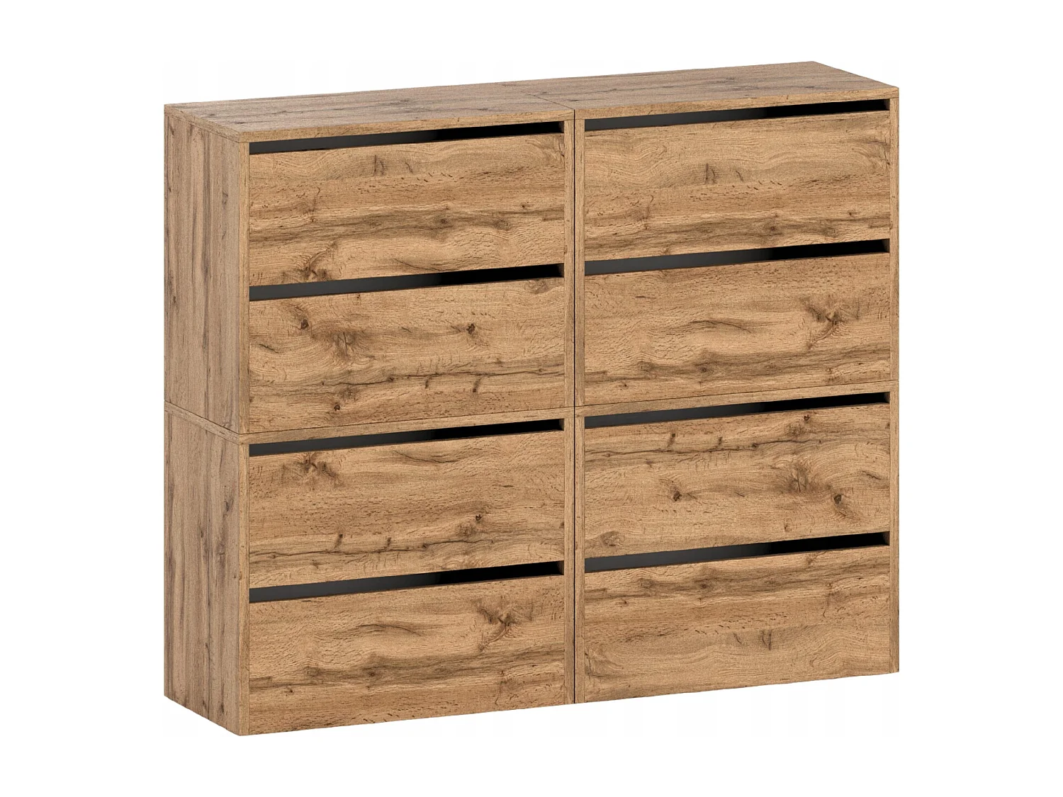 Grand Meuble à Chaussures 120x36x100 cm Chêne Wotan 20paires– Haut Rangement Étagère pour Entrée