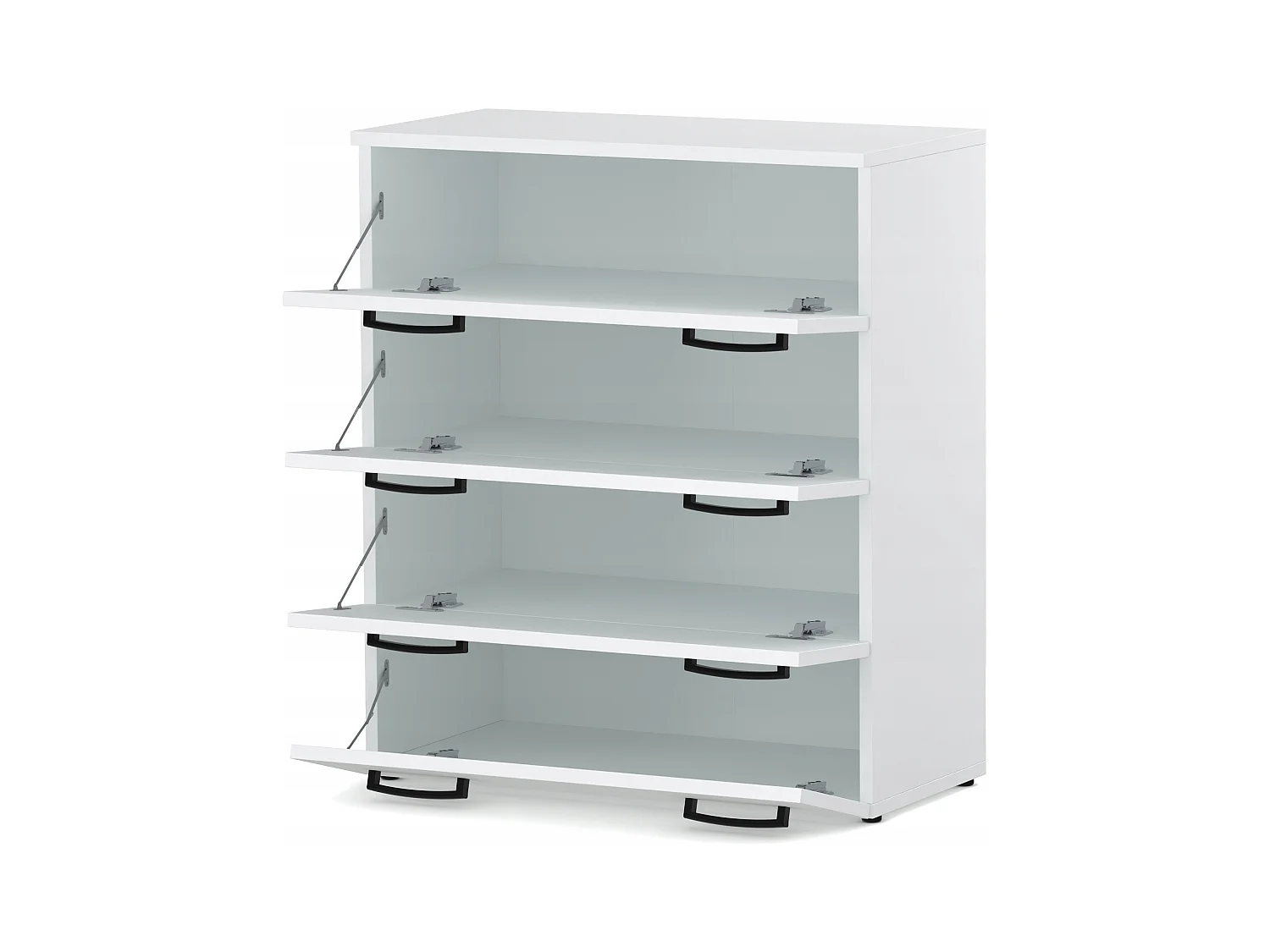 Armoire à chaussures en blanc 71x82,9x35 cm – meuble de rangement avec 4 étagères