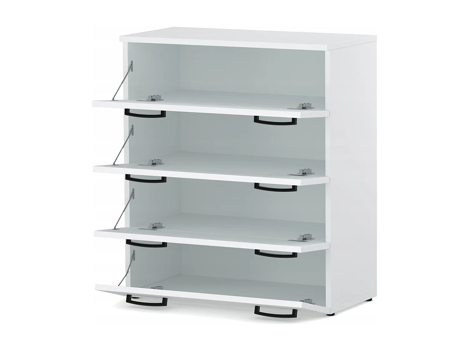 Armoire à chaussures en blanc 71x82,9x35 cm – meuble de rangement avec 4 étagères