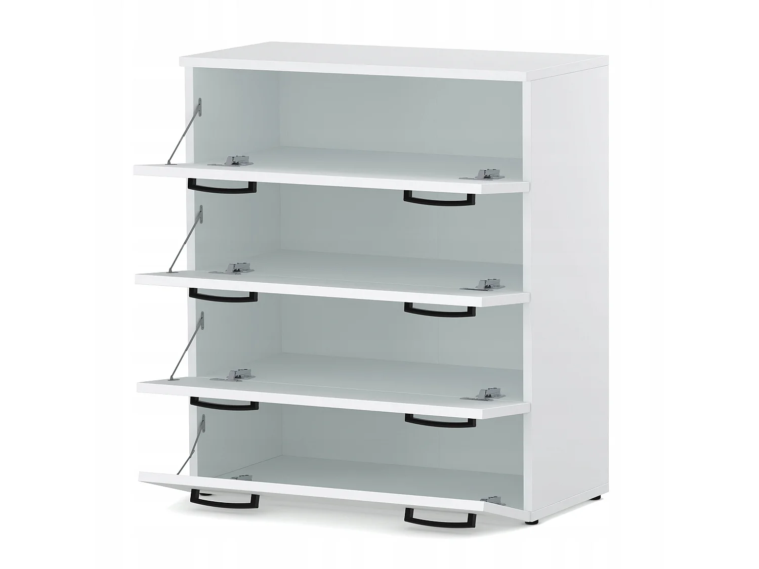 Witte schoenenkast 71x82,9x35 cm – opbergmeubel met 4 legplanken