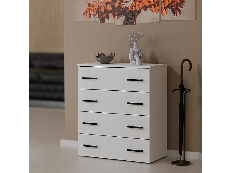 Witte schoenenkast 71x82,9x35 cm – opbergmeubel met 4 legplanken