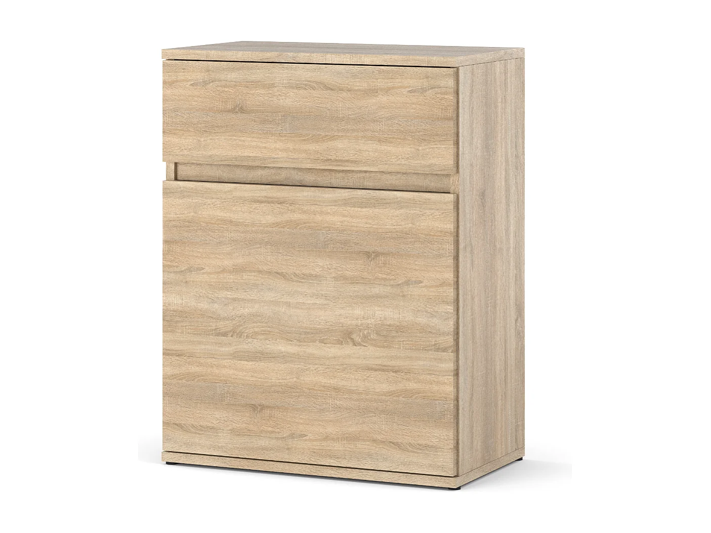 Sonoma Eichenkommode braun 60 cm, modernes griffloses Design, praktischer Stauraum für Wohnzimmer und Schlafzimmer