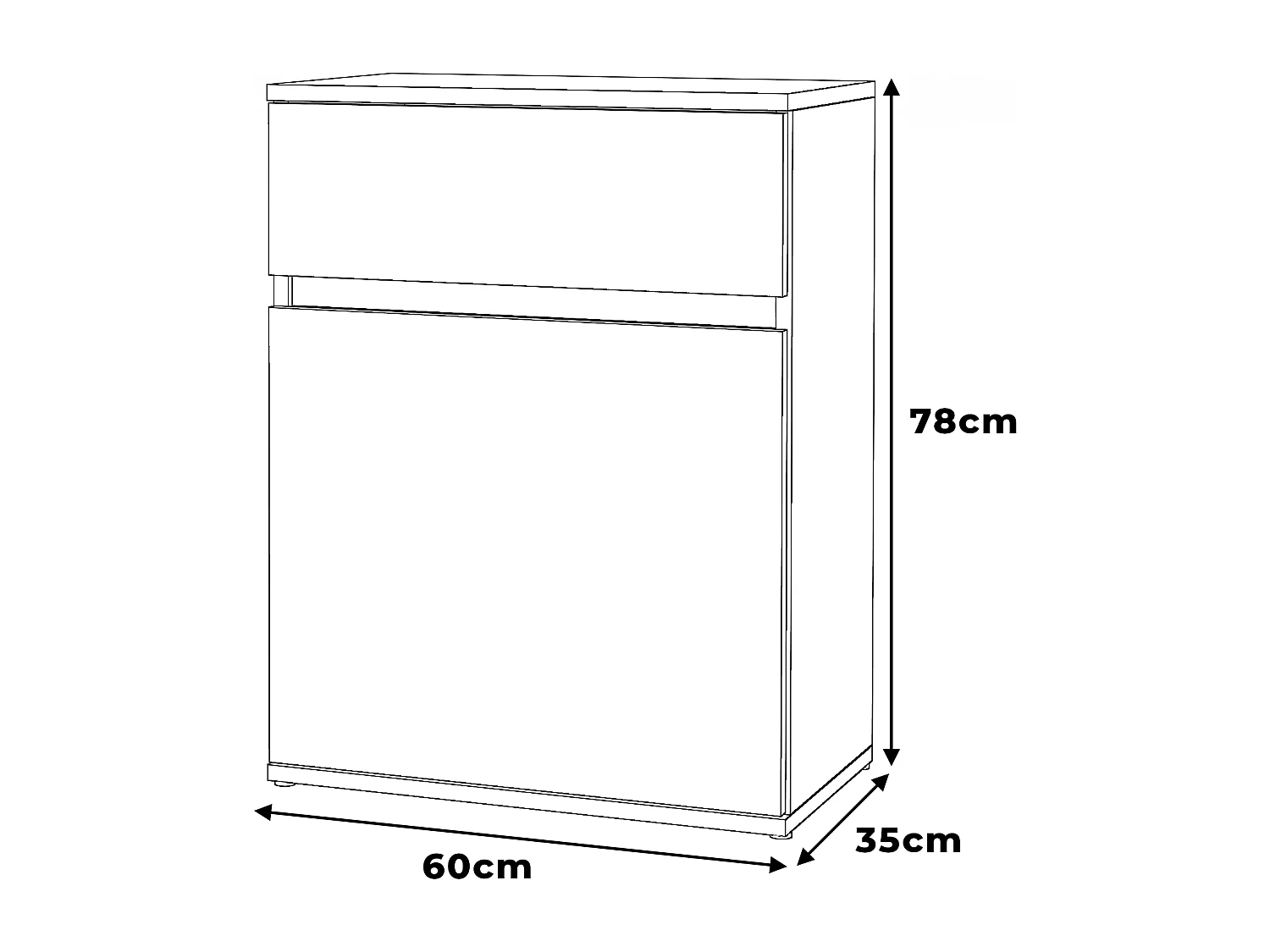 Sonoma Eichenkommode braun 60 cm, modernes griffloses Design, praktischer Stauraum für Wohnzimmer und Schlafzimmer
