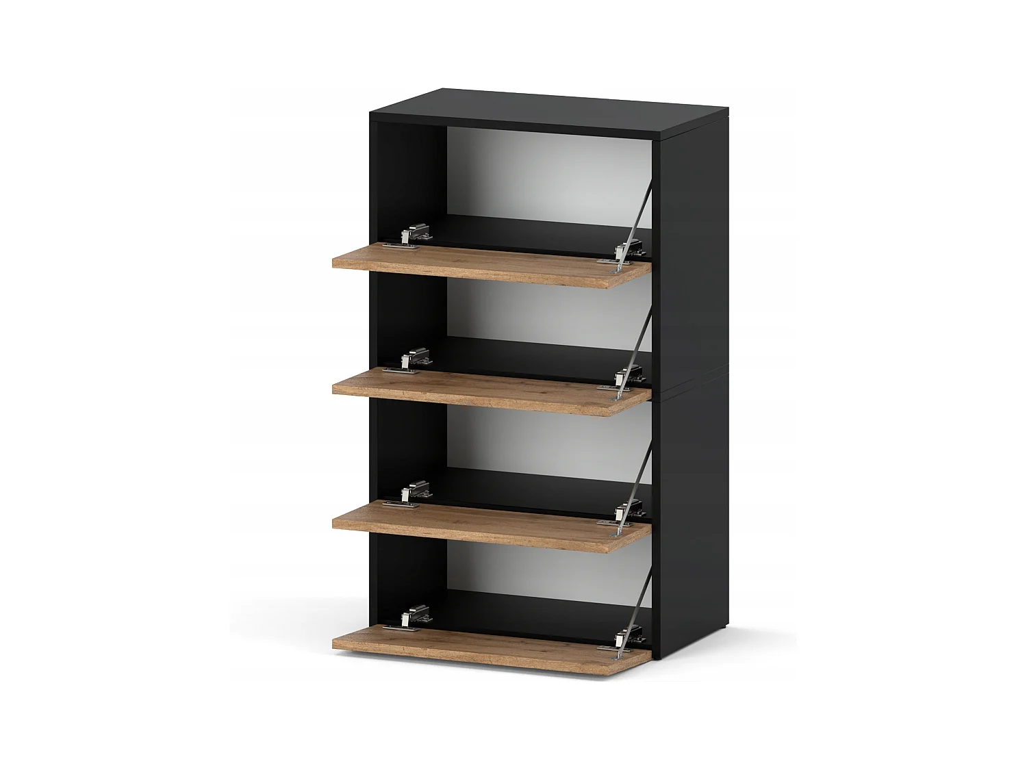 Meuble à Chaussures Noir Chêne Wotan 60x30x100cm -10 paires– Étagère de Rangement Entrée Style Loft