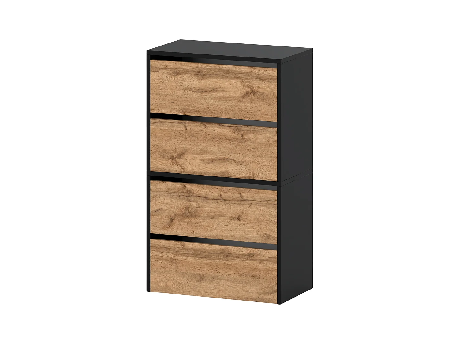 Meuble à Chaussures Noir Chêne Wotan 60x30x100cm -10 paires– Étagère de Rangement Entrée Style Loft