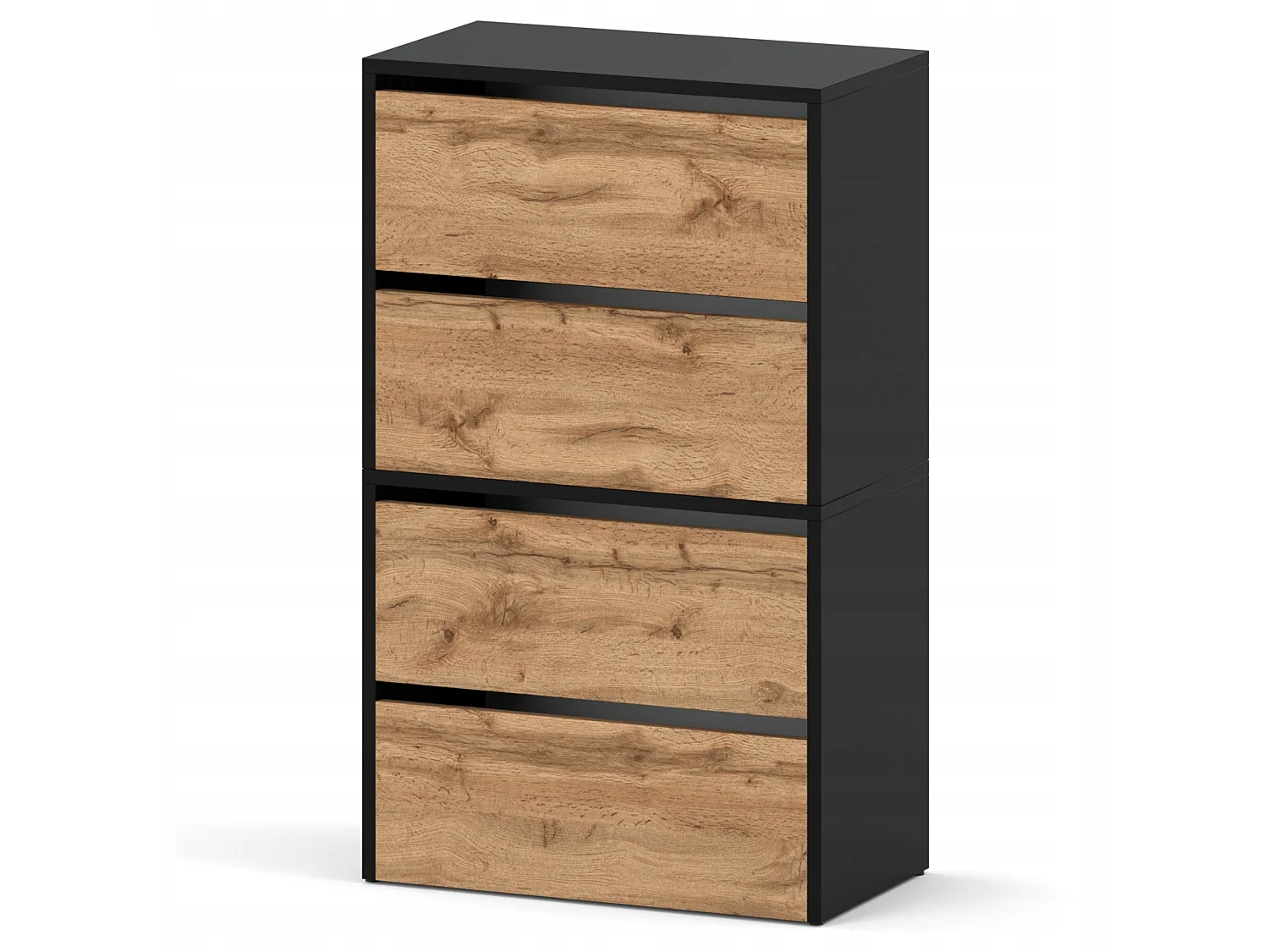 Meuble à Chaussures Noir Chêne Wotan 60x36x100cm -10 paires– Étagère de Rangement Entrée Style Loft