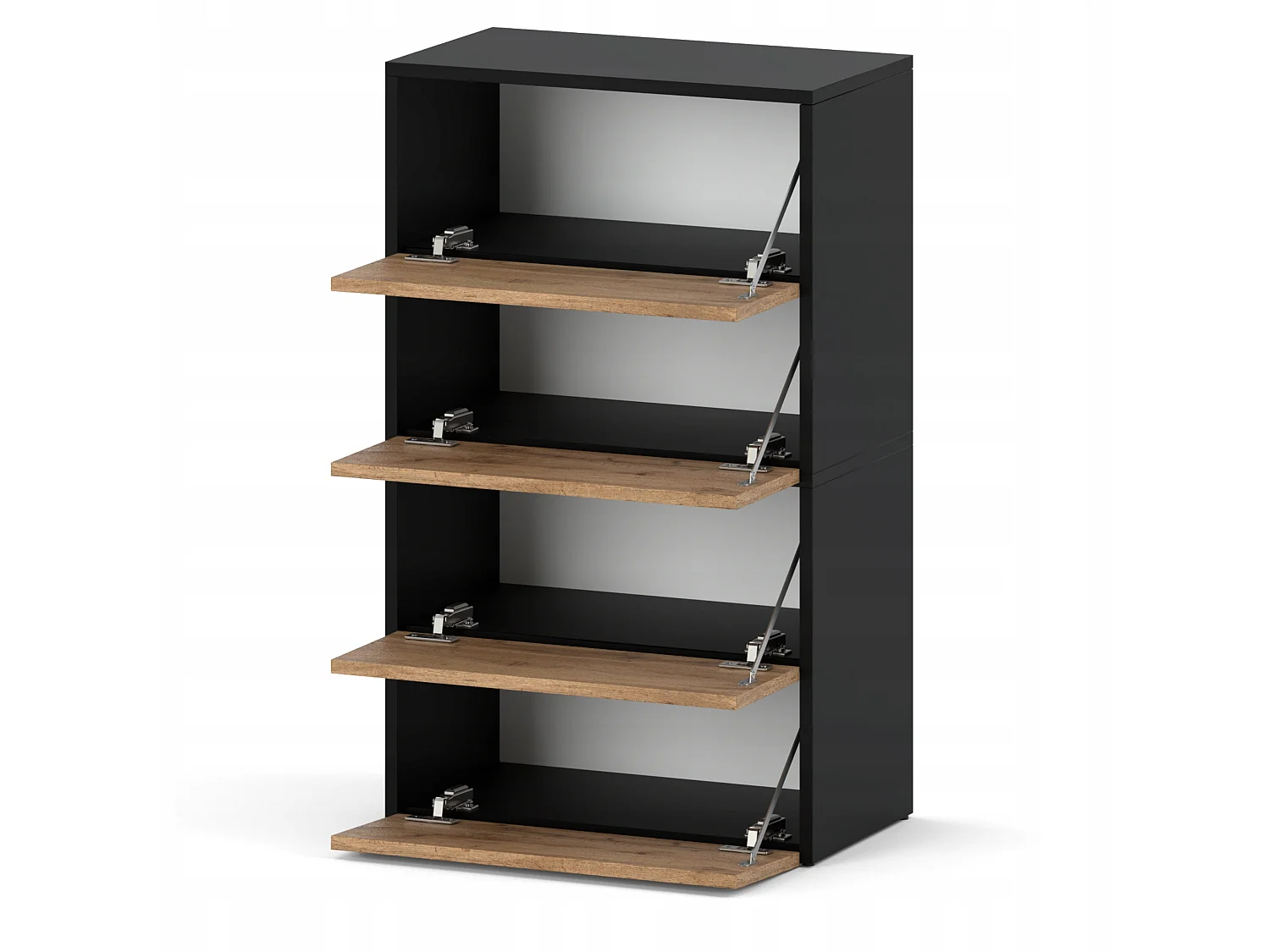 Meuble à Chaussures Noir Chêne Wotan 60x36x100cm -10 paires– Étagère de Rangement Entrée Style Loft