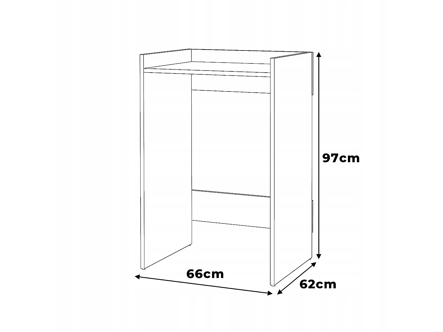 Szafka Łazienkowa Stojąca Biała 66 CM Szafka Nad Pralkę Słupek Regał