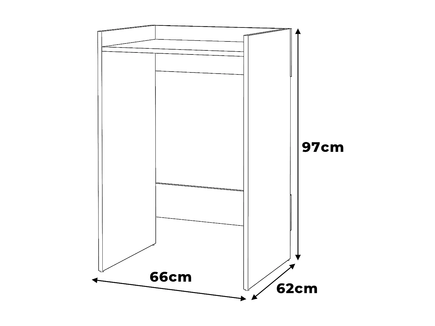 Meuble de salle de bain sur pied blanc 66 cm Meuble lave-linge Étagère colonne