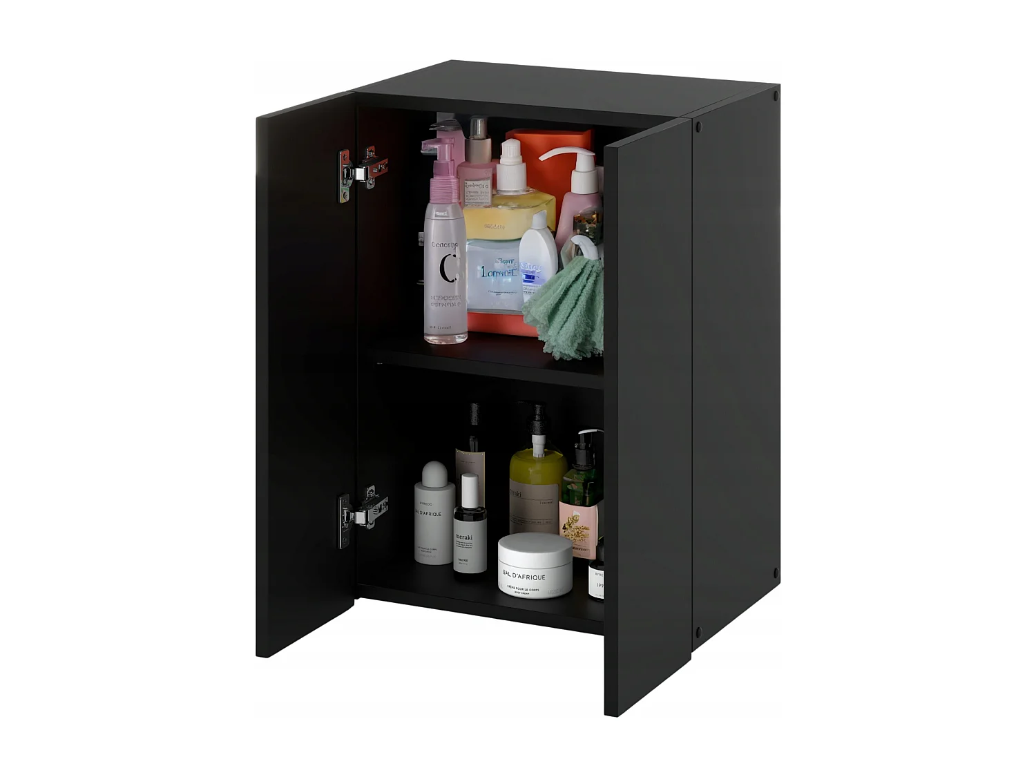 Armoire murale NOIRE 40x25x60cm – Meuble haut et colonne pour salle de bain